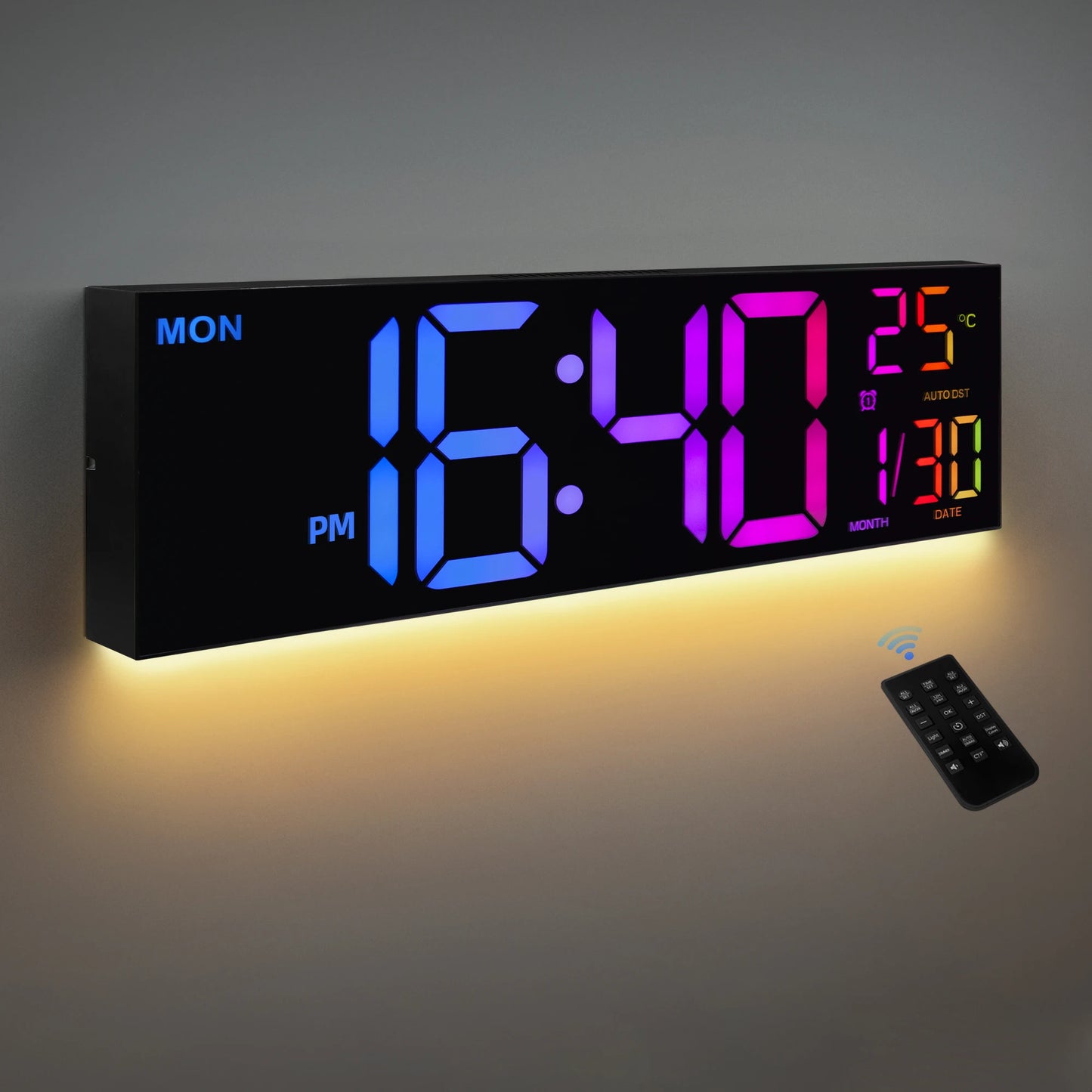 WALL CLOCK
16" Large Digital Display Wall Clock with Remote & Temperature