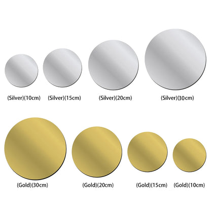 3D Round Mirror Wall Stickers - DIY Tiles  - 6-1  30-10cm
