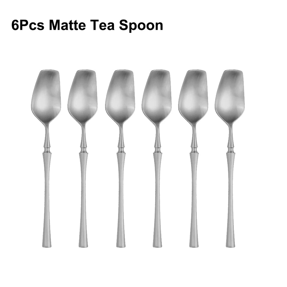 6/16/24Pcs Sliver Tableware Stainless Steel Cutlery