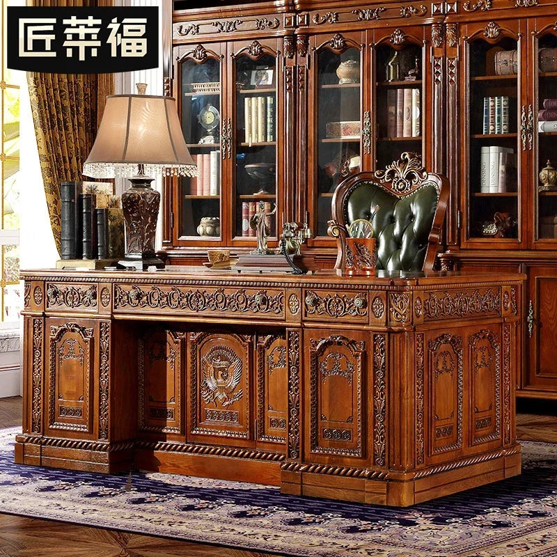 Solid Wood White Large Desk