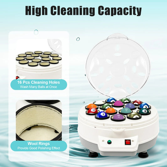 BILLARD BALL CLEANER
16 Automatic Billiard Ball Cleaner, Electric Billiard Ball Cleaner, Polishing Machine for Billiard Balls