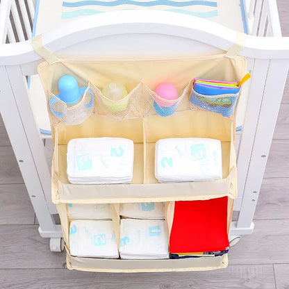 PORTABLE CRIB ORGANIZER
Portable Baby Crib Baby Bed Hanging Bag for Infant Essentials & Diaper Storage