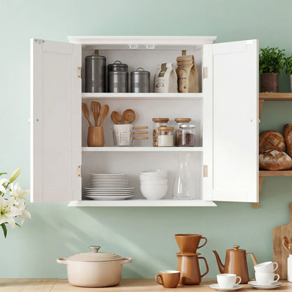 21 Inch Wall Mounted Cabinet With 2 Doors 3 Layer Medicine Wall Cabinet For Living Room Space Saver Storage Cabinet