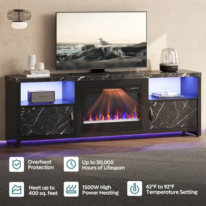 Modern Entertainment Center with an ELECTRIC FIREPLACE and TV STAND  -(Holds a TV up to  75", )