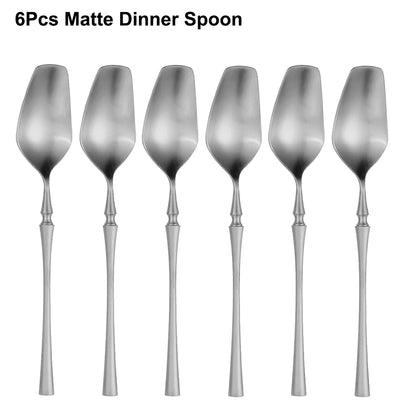 6/16/24Pcs Sliver Tableware Stainless Steel Cutlery