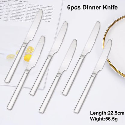SIlverware Set in 4/6/16/24 Pcs Elegant High Polish Stainless Steel Cutlery Set