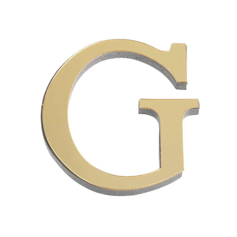 LETTERS
10CM 26 English Wall Sticker 3D Mirror Acrylic Gold Wall Sticker Decals Self-Adhesive
