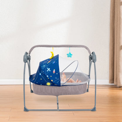 5 Speeds Electric Stand Crib Auto Rocking Chair Bed with Remote Control
FOR  0-18 Months Newborn Babies