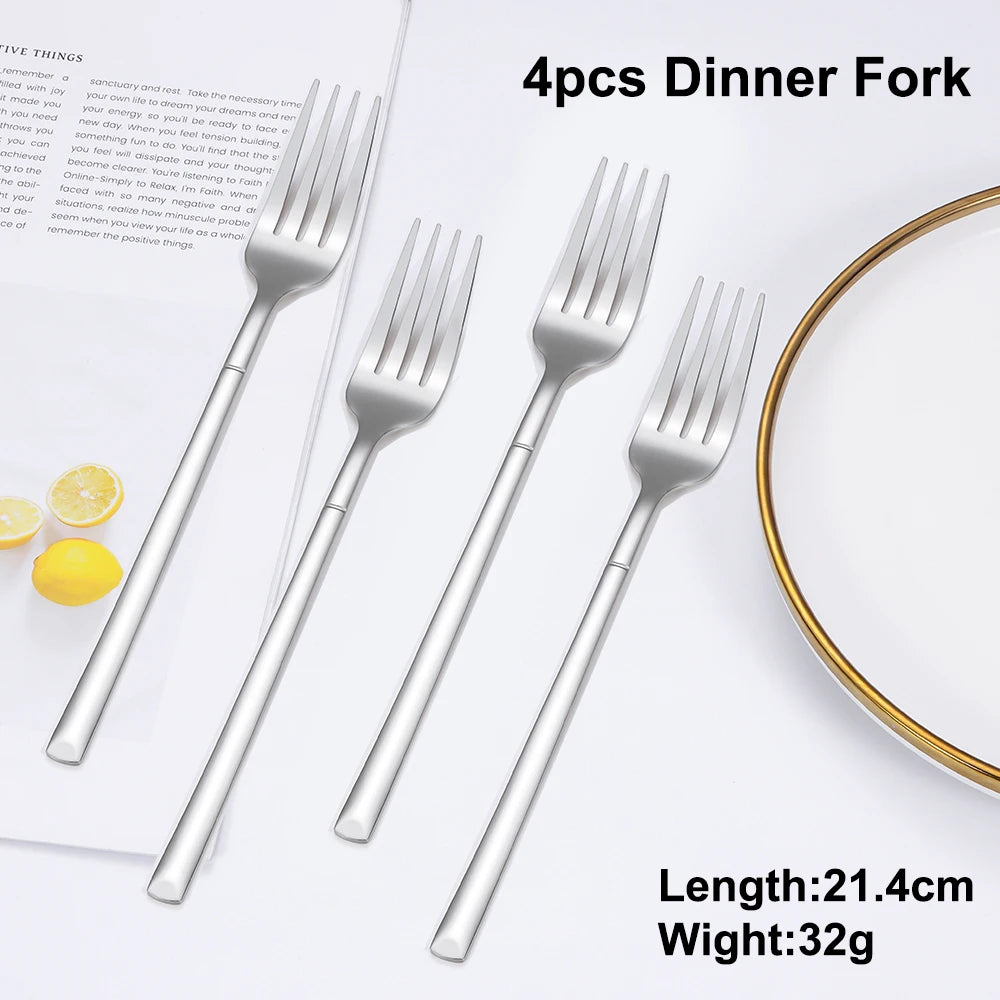 SIlverware Set in 4/6/16/24 Pcs Elegant High Polish Stainless Steel Cutlery Set