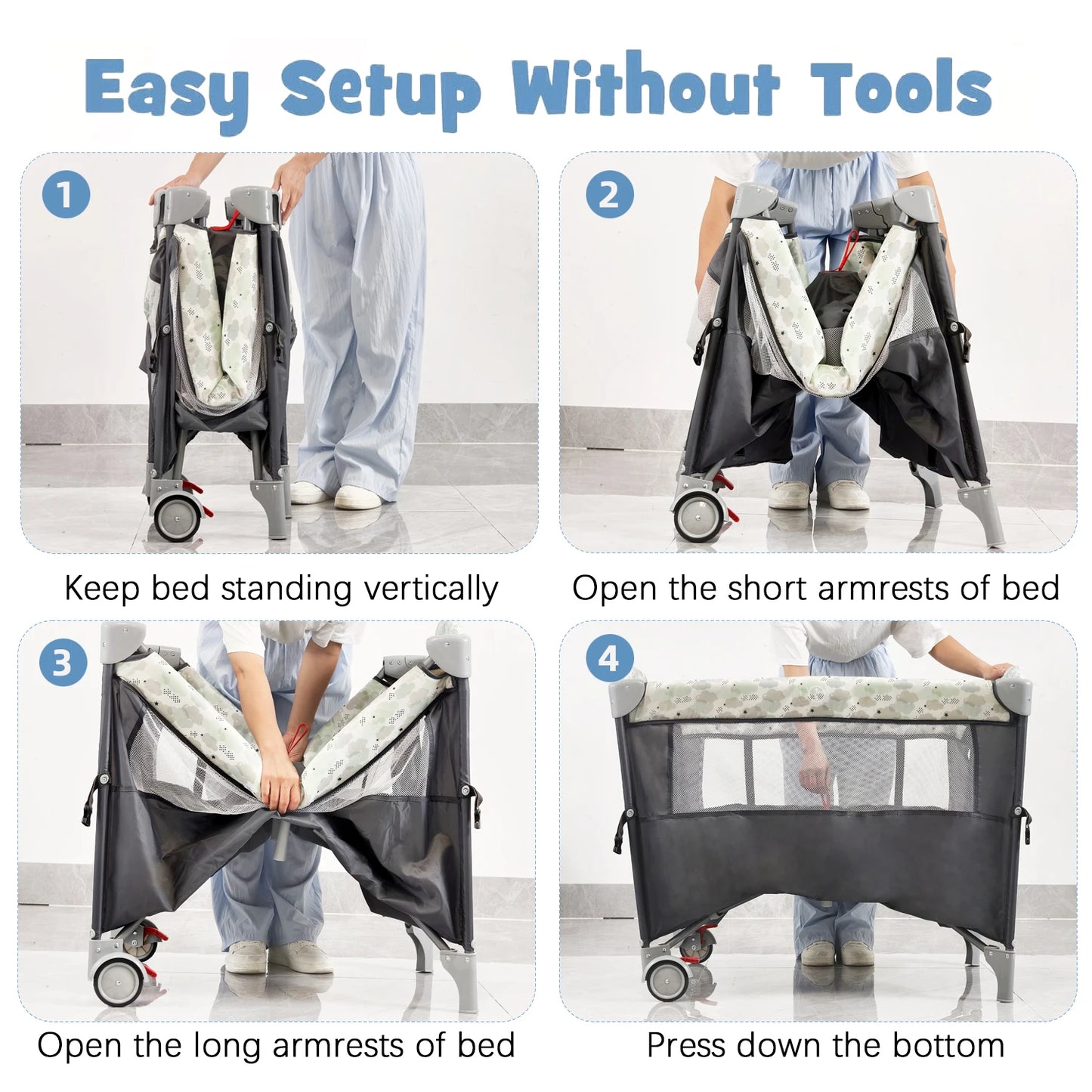 Pack n Play Portable Playard with Bassinet Travel Crib. Converts from  Folding Nursery Bed Playpen to  Changing Table Newborn to Toddler.