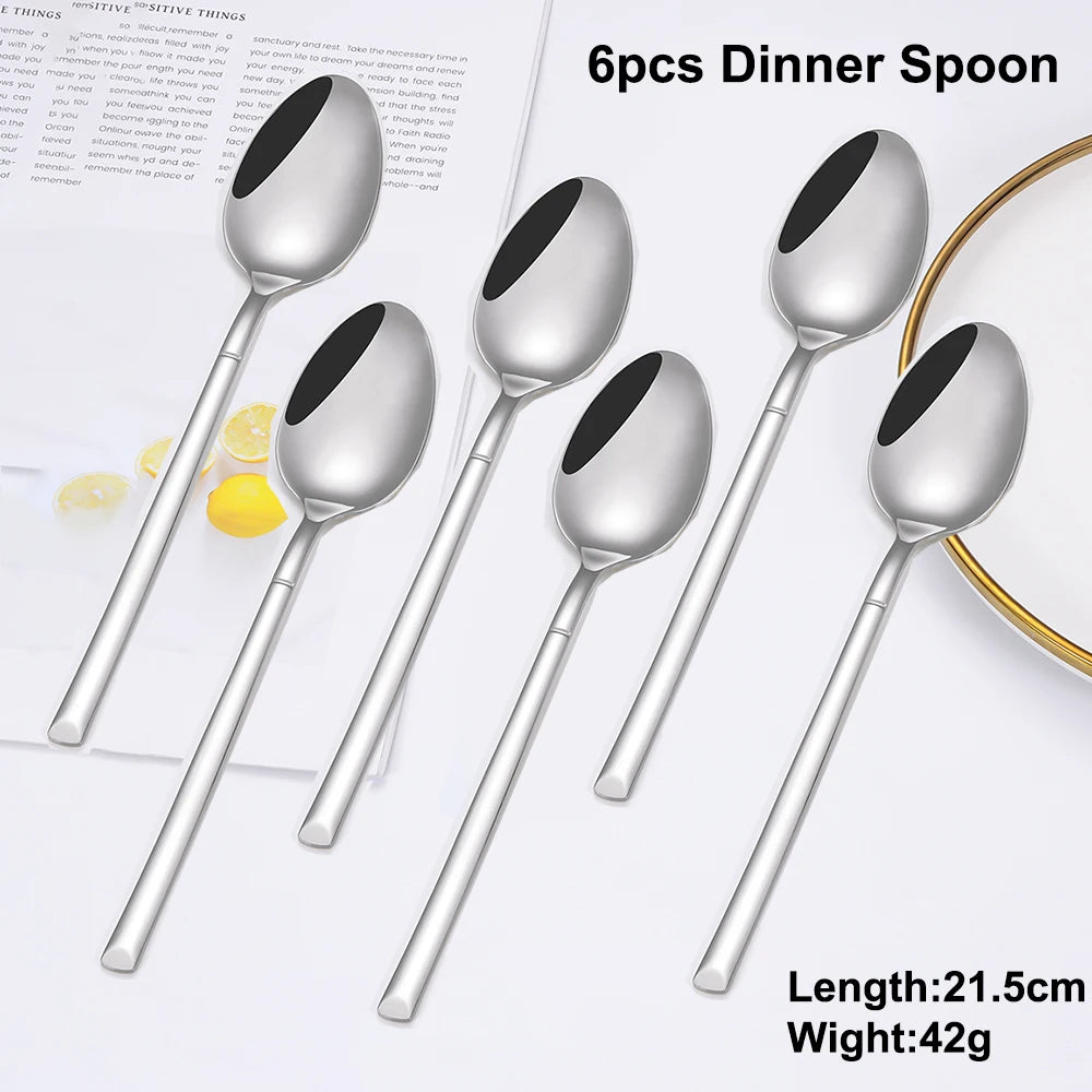 SIlverware Set in 4/6/16/24 Pcs Elegant High Polish Stainless Steel Cutlery Set