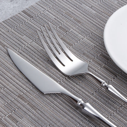 6/16/24Pcs Sliver Tableware Stainless Steel Cutlery