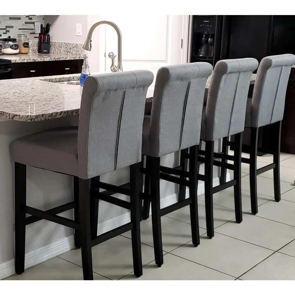 30'' Bar Stools with Button Tufted Back