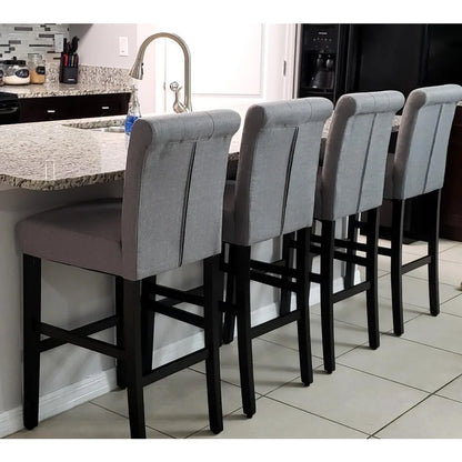 30'' Bar Stools with Button Tufted Back