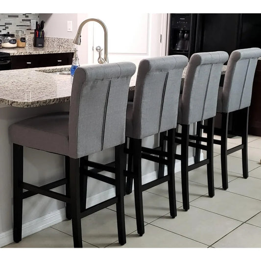 30'' Bar Stools with Button Tufted Back