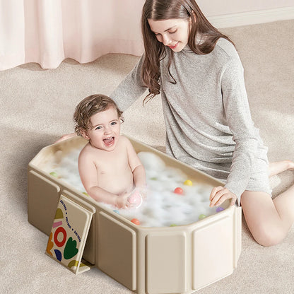 Infants To Toddlers Collapsible Baby Bath Tub with Drain