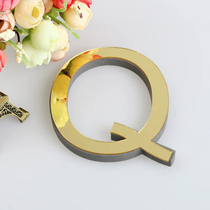 LETTERS
10CM 26 English Wall Sticker 3D Mirror Acrylic Gold Wall Sticker Decals Self-Adhesive