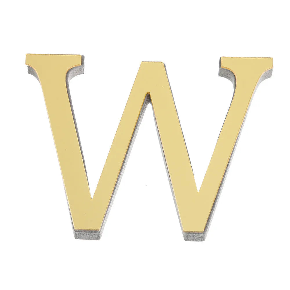 LETTERS
10CM 26 English Wall Sticker 3D Mirror Acrylic Gold Wall Sticker Decals Self-Adhesive