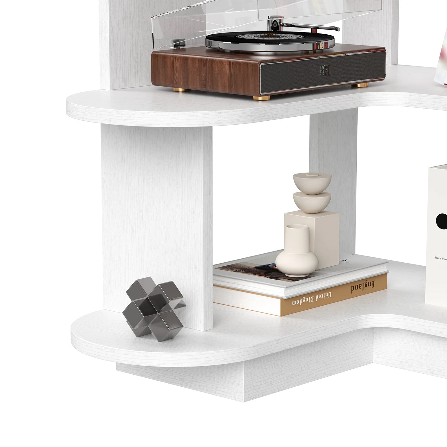 Space-Saving Corner Shelf for Living Room & Home Office
