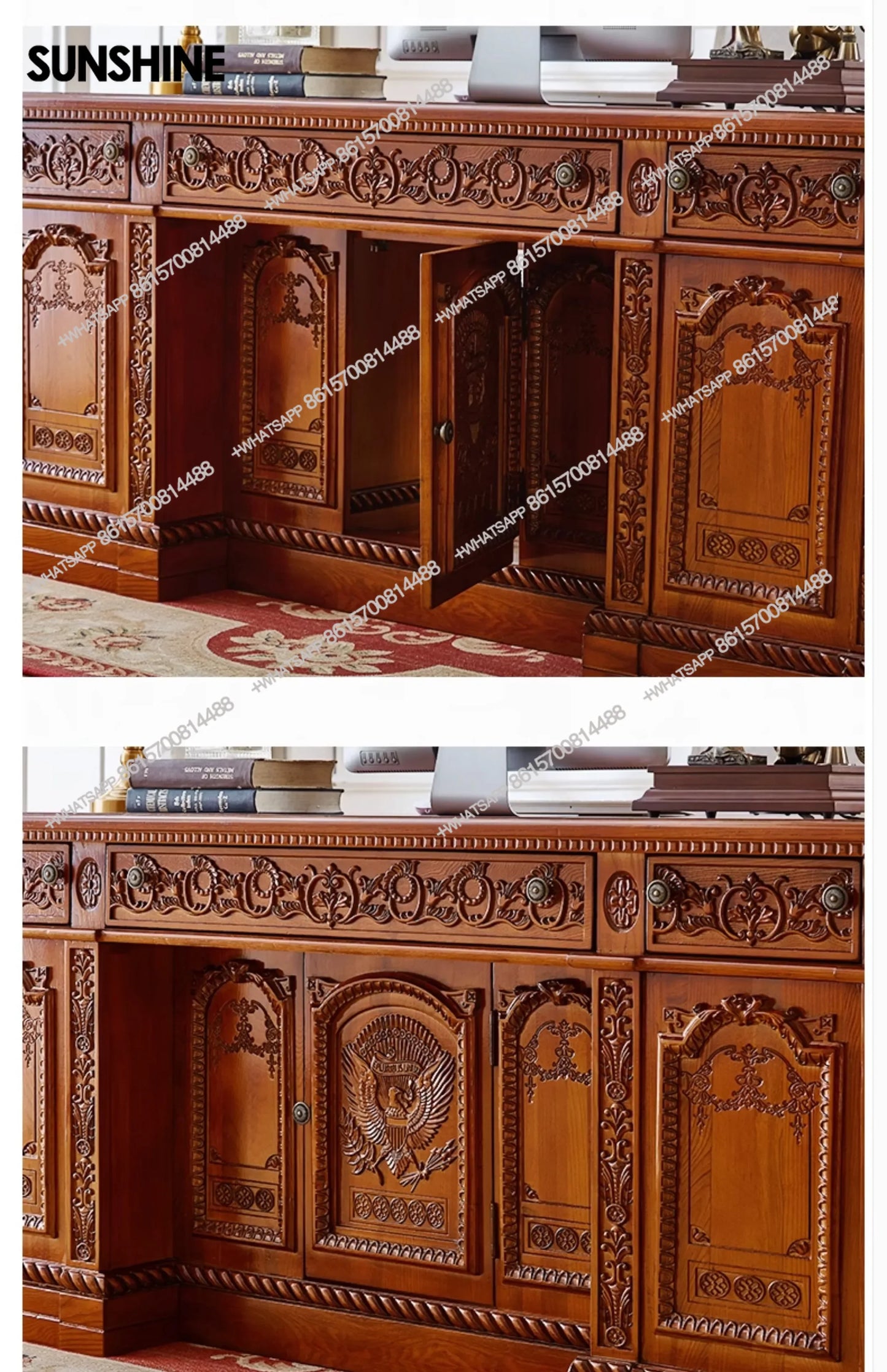 Solid Wood White Large Desk