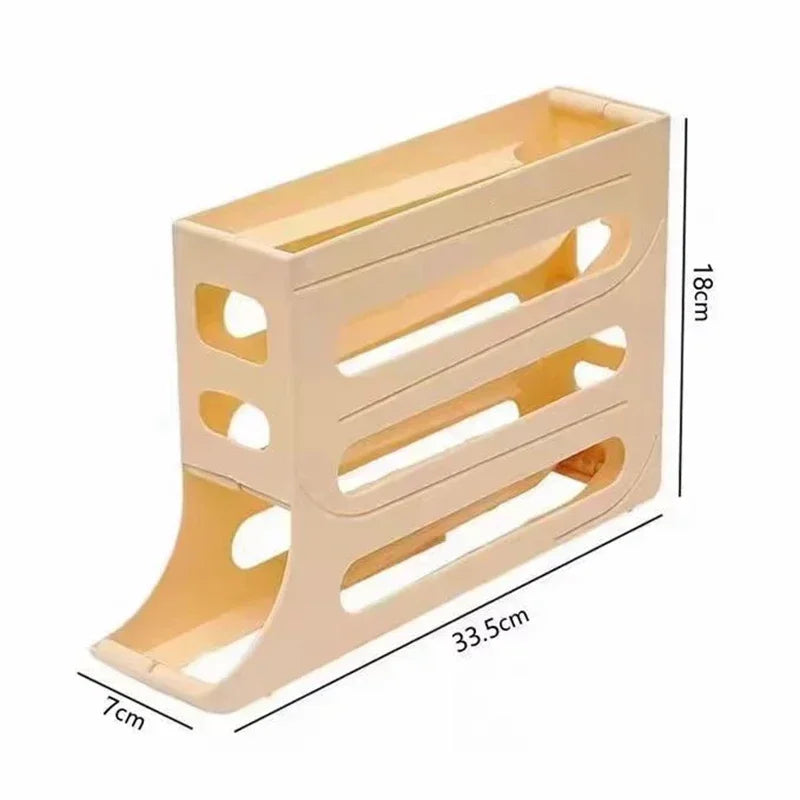 Egg Storage Refrigerator Box 4 Layers Automatic Rolling Egg Dispenser