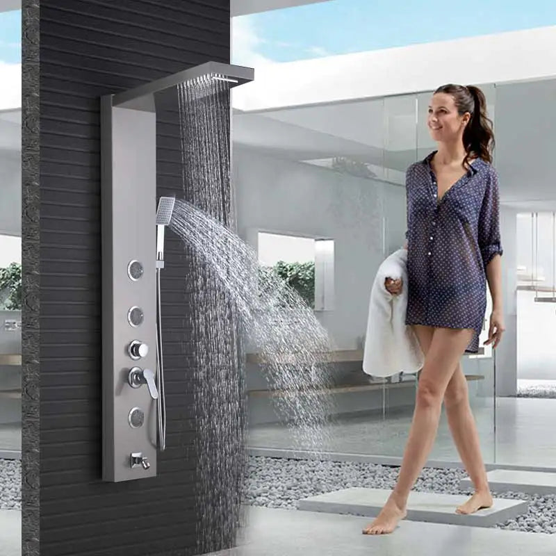 Luxury LED Spa Massage Jet Shower Head & Panel