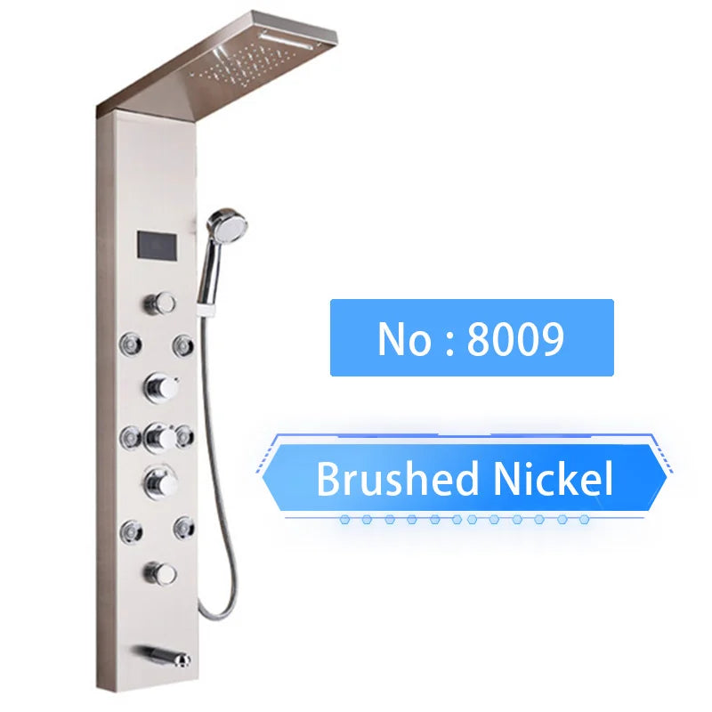 Luxury LED Spa Massage Jet Shower Head & Panel