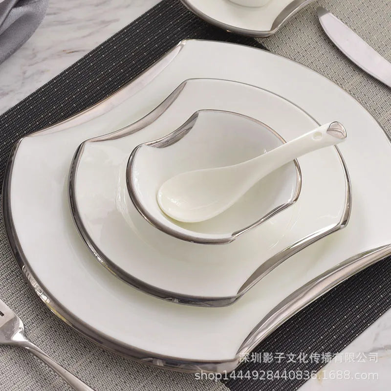 DISHES - Creative Gilded Porcelain Tableware  Plates & Bowls