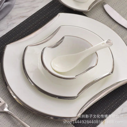 DISHES - Creative Gilded Porcelain Tableware  Plates & Bowls
