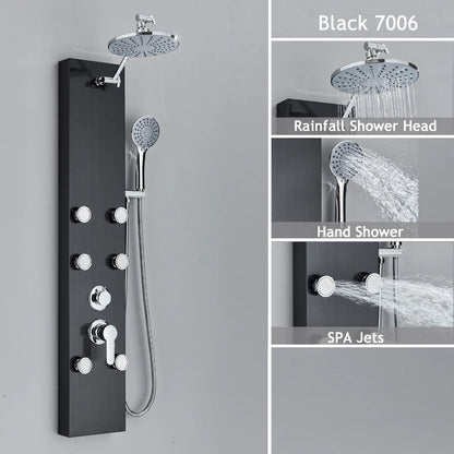 Luxury LED Spa Massage Jet Shower Head & Panel