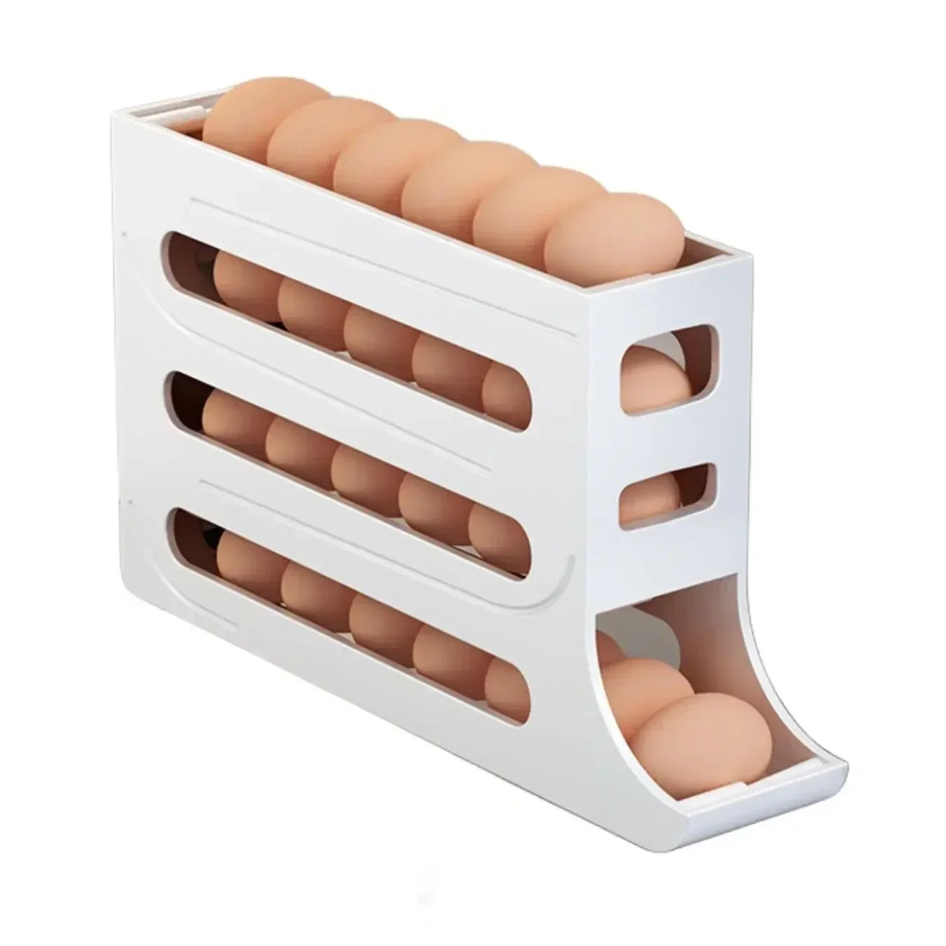 Egg Storage Refrigerator Box 4 Layers Automatic Rolling Egg Dispenser
