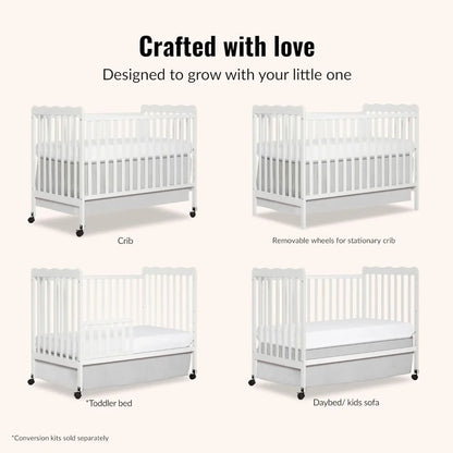 White, Gold Certified, Adjustable Mattress Heights, Convertible Crib to Toddler Bed
