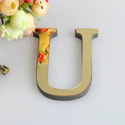 LETTERS
10CM 26 English Wall Sticker 3D Mirror Acrylic Gold Wall Sticker Decals Self-Adhesive