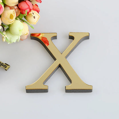 LETTERS
10CM 26 English Wall Sticker 3D Mirror Acrylic Gold Wall Sticker Decals Self-Adhesive