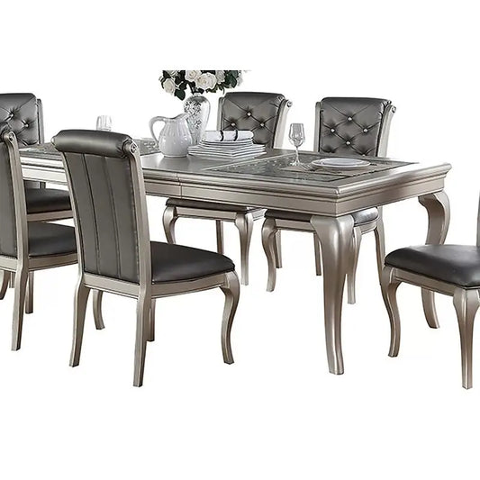 7pc Glass Rect.  Dining Room Set w/ 6 Chairs