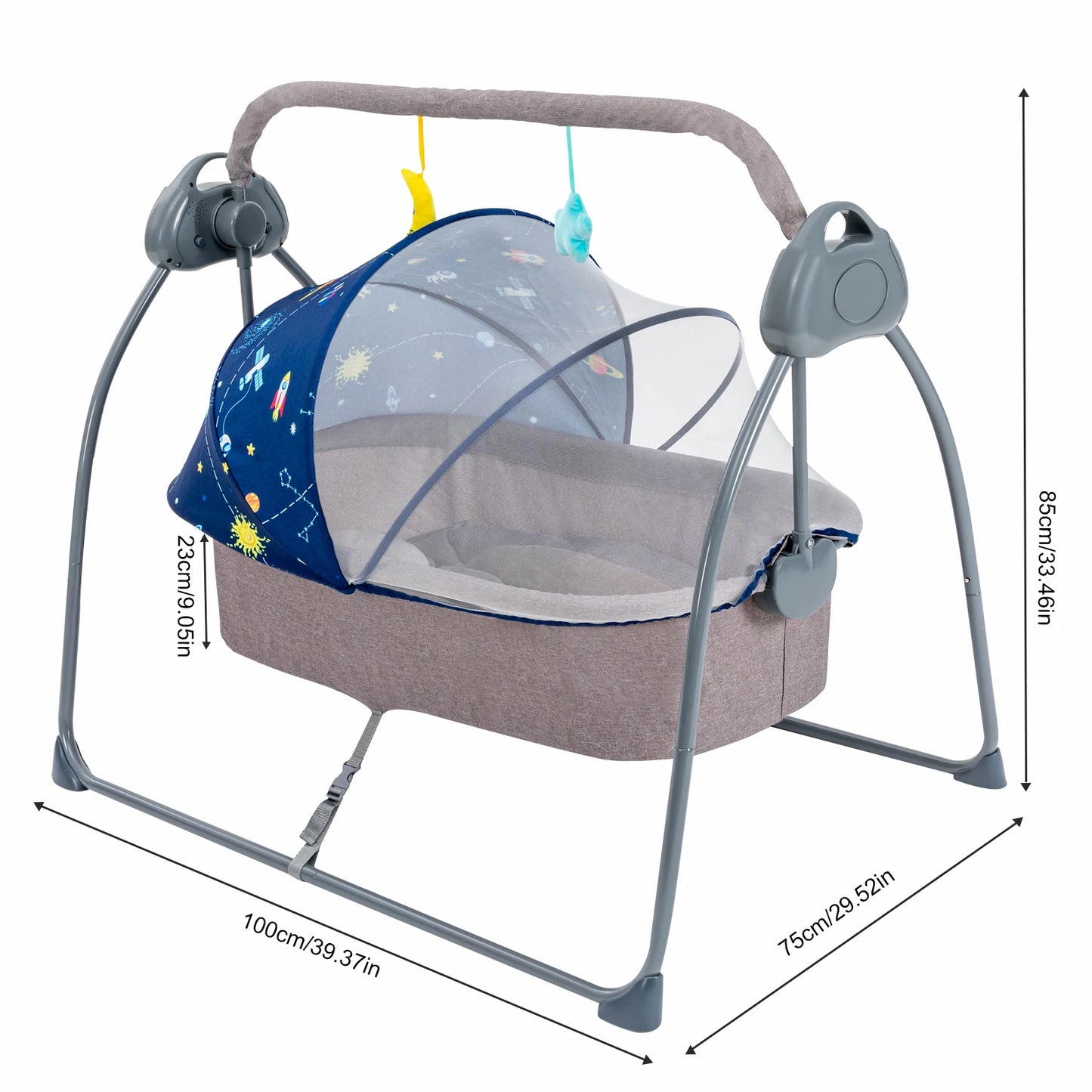 5 Speeds Electric Stand Crib Auto Rocking Chair Bed with Remote Control
FOR  0-18 Months Newborn Babies
