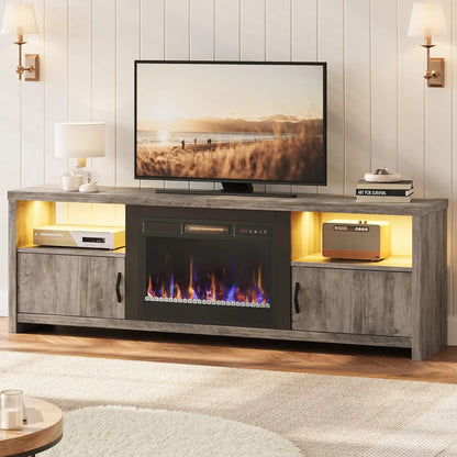 Modern Entertainment Center with an ELECTRIC FIREPLACE and TV STAND  -(Holds a TV up to  75", )