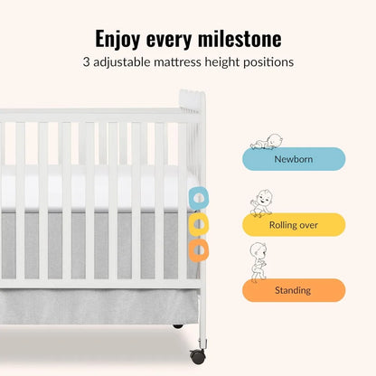 White, Gold Certified, Adjustable Mattress Heights, Convertible Crib to Toddler Bed