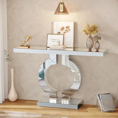 Modern Console Table with Thickened Mirror Finish