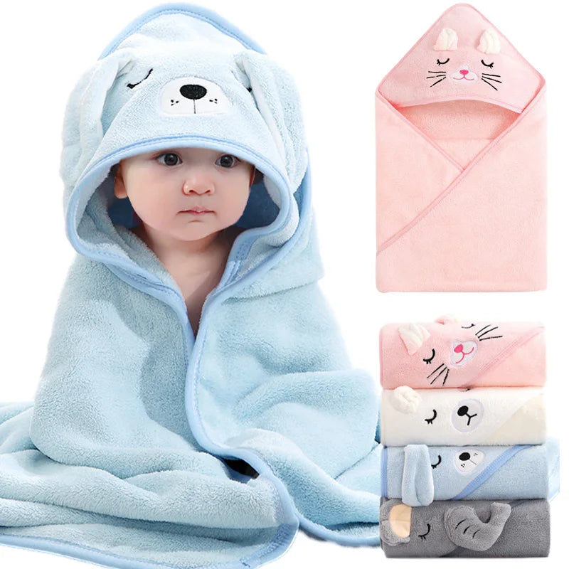 BABY BATH TOWELS
Cartoon Animal Soft Newborn Hooded Blanket Toddler Bathrobe Warm Sleeping Swaddle Wrap