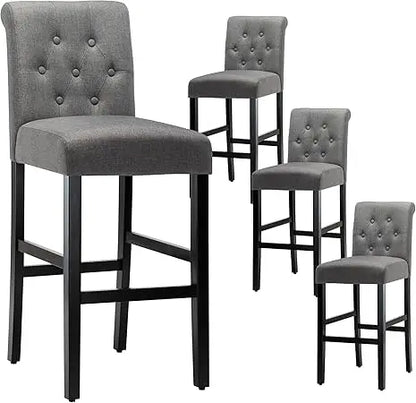 30'' Bar Stools with Button Tufted Back