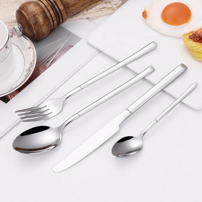 SIlverware Set in 4/6/16/24 Pcs Elegant High Polish Stainless Steel Cutlery Set