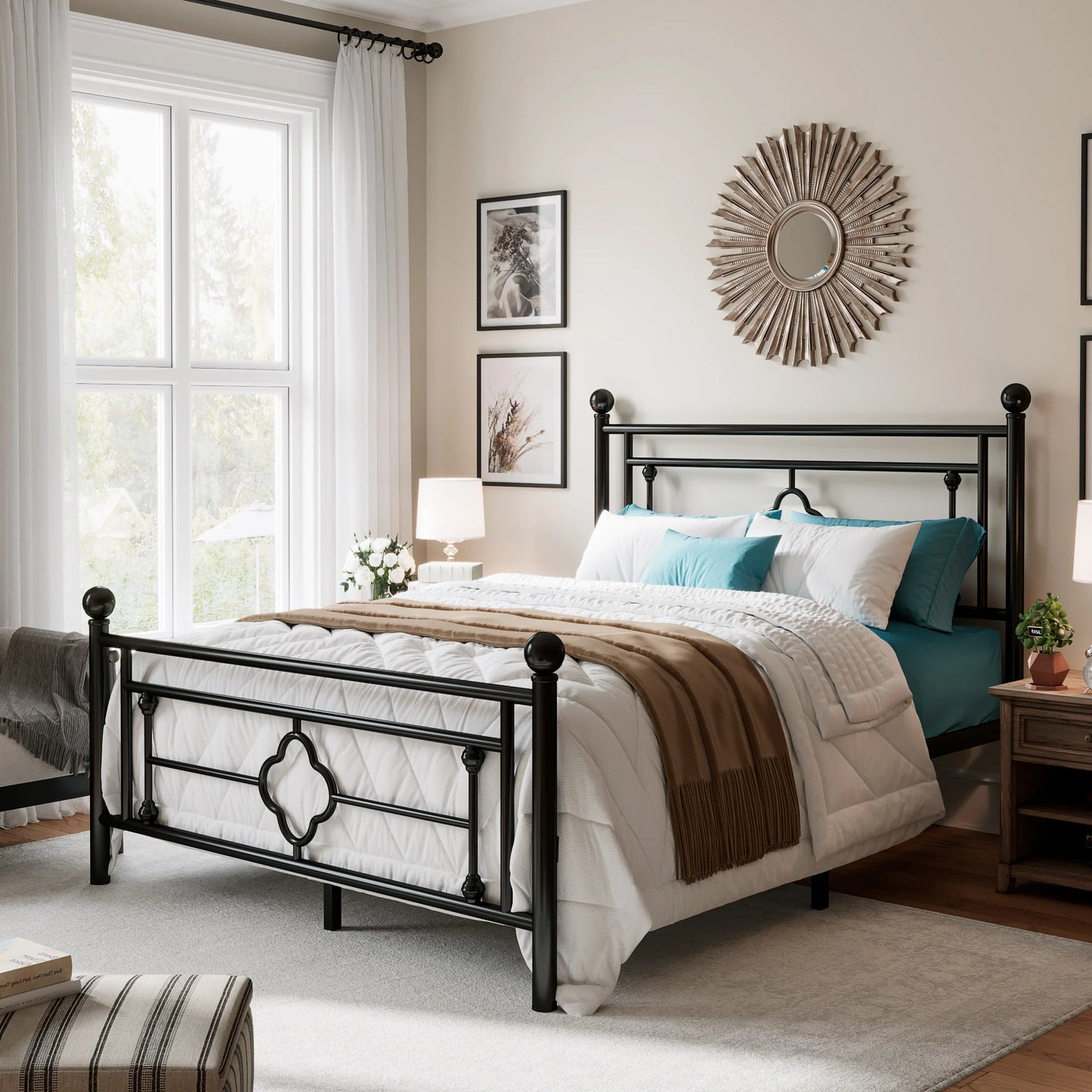 PLATFORM BED FRAME
Victorian Style, Wrought Iron Platform Bed Frame