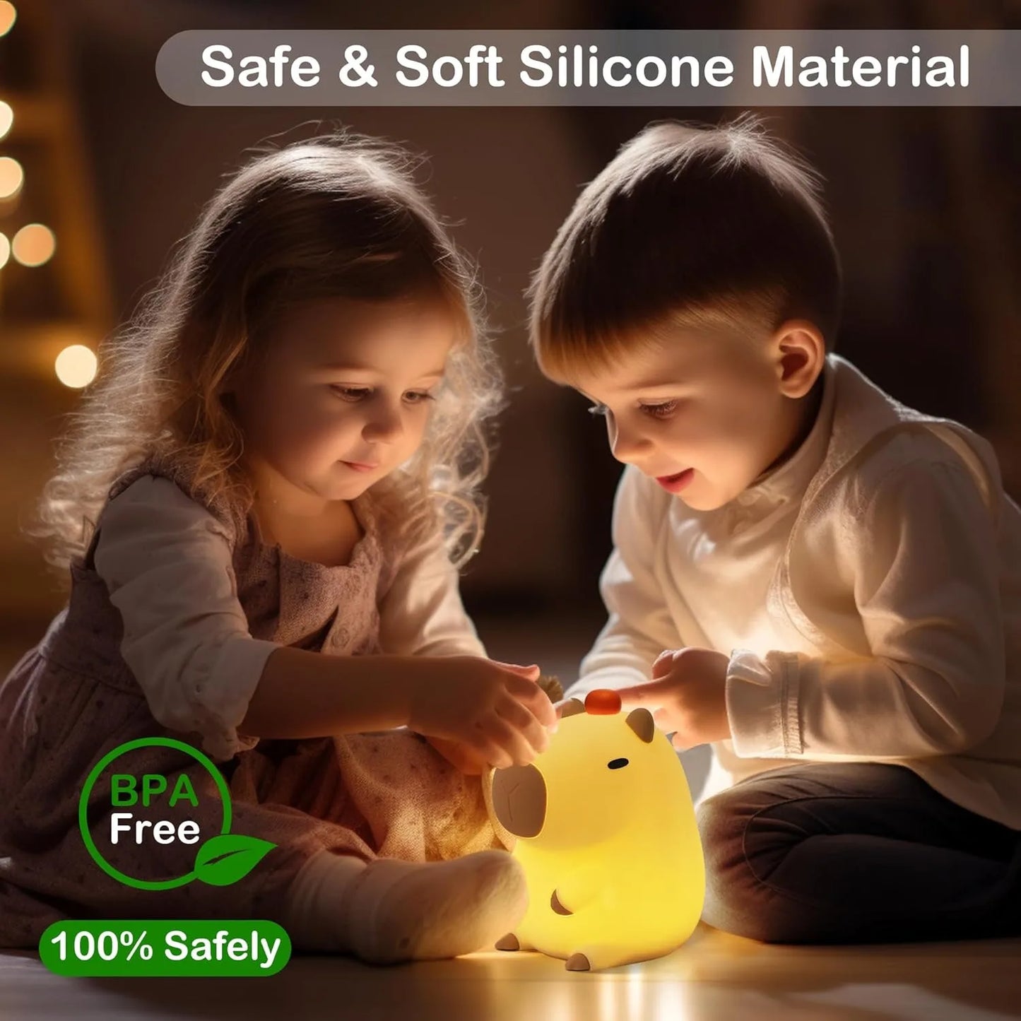 Night Lights - Cute Kids Animal Shape 3 Changing Modes USB-C Rechargeable LED  with Remote Control