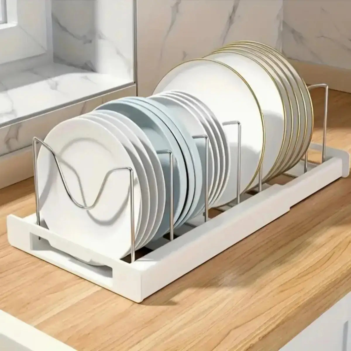 POT PAN  ORGANIZER
Expandable under Cabinet Pot & Pan 7" Adjustable Dividers for Pans and Lids.