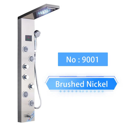 Luxury LED Spa Massage Jet Shower Head & Panel